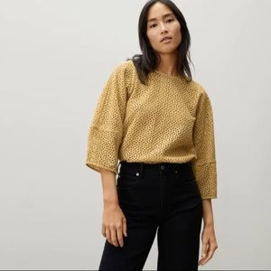 Everlane Eyelet Lantern Top in Golden Hour